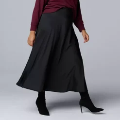Plus Size Simply Vera Vera Wang Bias Cut A-Line Skirt 15 Plus Size Simply Vera Vera Wang Bias Cut A-Line Skirt -Vera Wang Shop 7740243 Black