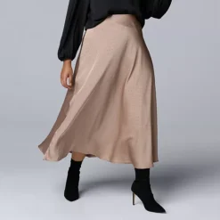 Plus Size Simply Vera Vera Wang Bias Cut A-Line Skirt