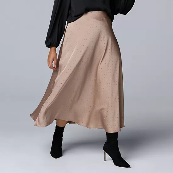 Plus Size Simply Vera Vera Wang Bias Cut A-Line Skirt 1 Plus Size Simply Vera Vera Wang Bias Cut A-Line Skirt