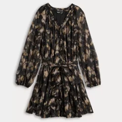 Petite Simply Vera Vera Wang Lurex Belted Short Dress -Vera Wang Shop 7740251 ALT4