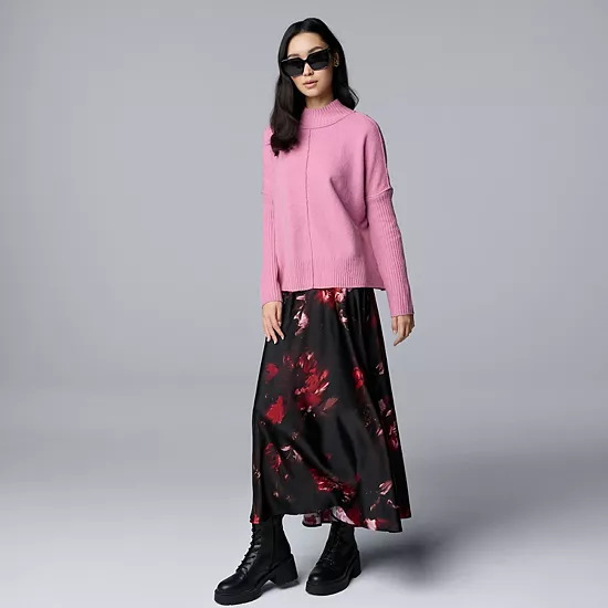 Petite Simply Vera Vera Wang Bias Cut A-Line Skirt 4 Petite Simply Vera Vera Wang Bias Cut A-Line Skirt - Image 4