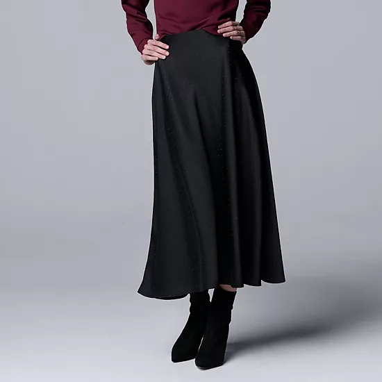 Petite Simply Vera Vera Wang Bias Cut A-Line Skirt 6 Petite Simply Vera Vera Wang Bias Cut A-Line Skirt - Image 6