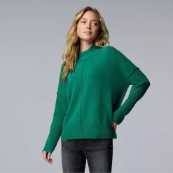 Petite Simply Vera Vera Wang Luxe Cashmere Blend Mockneck Sweater -Vera Wang Shop 7746534 Trail Green