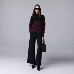 Women's Simply Vera Vera Wang Luxe Ponte Wide Leg Pants -Vera Wang Shop 7746544 ALT3