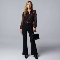 Women's Simply Vera Vera Wang Luxe Ponte Flare Leg Pants -Vera Wang Shop 7746546 ALT3