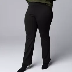 Plus Size Simply Vera Vera Wang Mid Rise Pull On Ponte Bootcut Pants -Vera Wang Shop 7752569 ALT2
