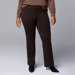 Plus Size Simply Vera Vera Wang Mid Rise Pull On Ponte Bootcut Pants -Vera Wang Shop 7752569 Ganache