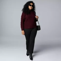 Plus Size Simply Vera Vera Wang Braided Mock Neck Sweater 13 Plus Size Simply Vera Vera Wang Braided Mock Neck Sweater -Vera Wang Shop 7753116 ALT3
