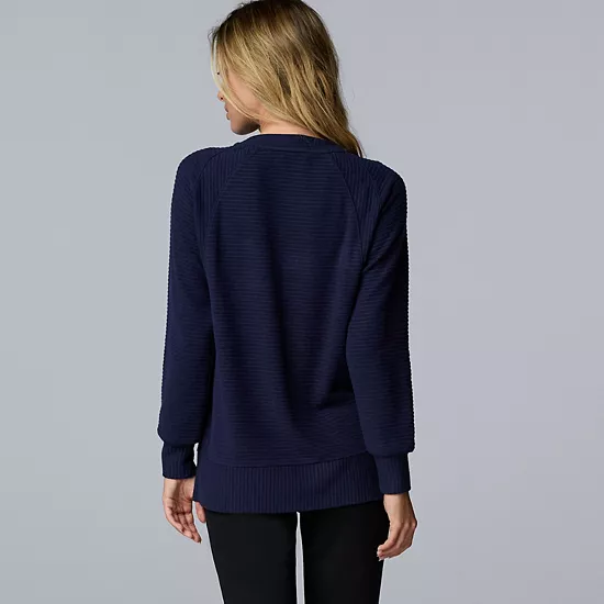 Women's Simply Vera Vera Wang Cozy Side Slit Tunic 2 Women's Simply Vera Vera Wang Cozy Side Slit Tunic - Image 2