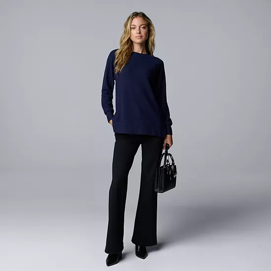 Women's Simply Vera Vera Wang Cozy Side Slit Tunic 4 Women's Simply Vera Vera Wang Cozy Side Slit Tunic - Image 4