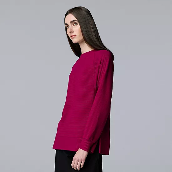 Women's Simply Vera Vera Wang Cozy Side Slit Tunic 9 Women's Simply Vera Vera Wang Cozy Side Slit Tunic - Image 9