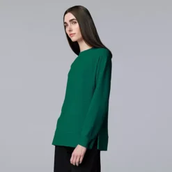 Women's Simply Vera Vera Wang Cozy Side Slit Tunic 18 Women's Simply Vera Vera Wang Cozy Side Slit Tunic -Vera Wang Shop 7755240 Trail Green