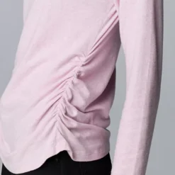 Women's Simply Vera Vera Wang Ruched Mockneck Tee -Vera Wang Shop 7755279 ALT2