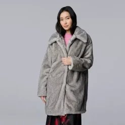 Petite Simply Vera Vera Wang Faux Fur Coat