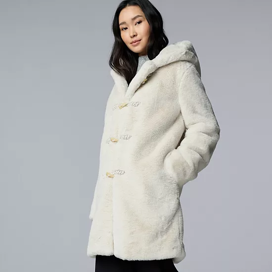 Petite Simply Vera Vera Wang Toggle Faux Fur Coat 1 Petite Simply Vera Vera Wang Toggle Faux Fur Coat