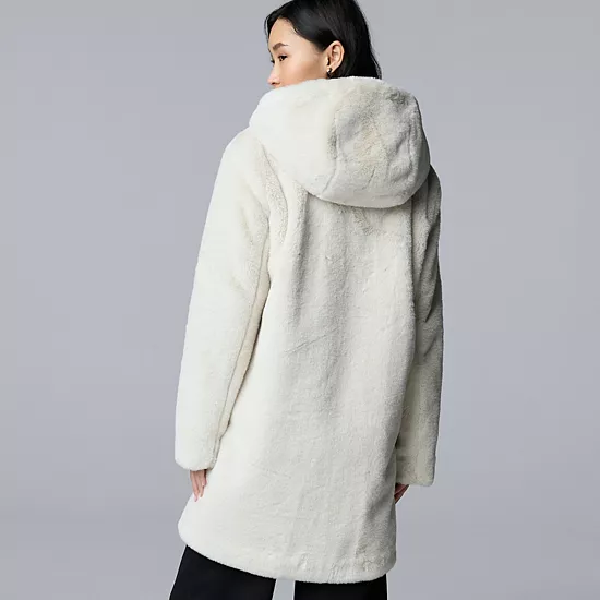Petite Simply Vera Vera Wang Toggle Faux Fur Coat 2 Petite Simply Vera Vera Wang Toggle Faux Fur Coat - Image 2