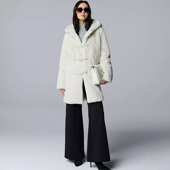 Petite Simply Vera Vera Wang Toggle Faux Fur Coat 4 Petite Simply Vera Vera Wang Toggle Faux Fur Coat - Image 4