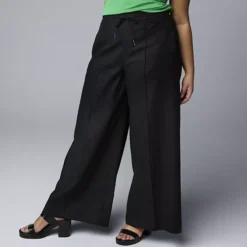 Plus Size Simply Vera Vera Wang Wide Leg Pants -Vera Wang Shop 7848990 Black 1