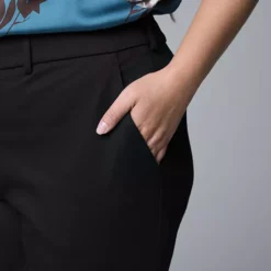 Plus Size Simply Vera Vera Wang Stretch Knit High Rise Slim Straight Pants -Vera Wang Shop 7929860 ALT2